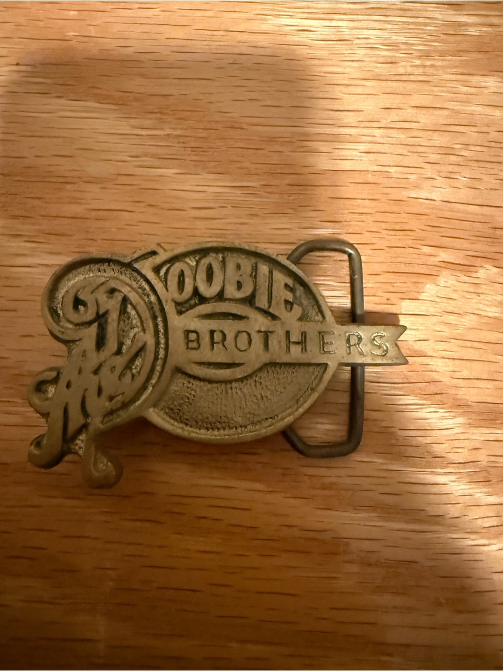 Vintage Doobie Brothers Brass Belt Buckle - Antique